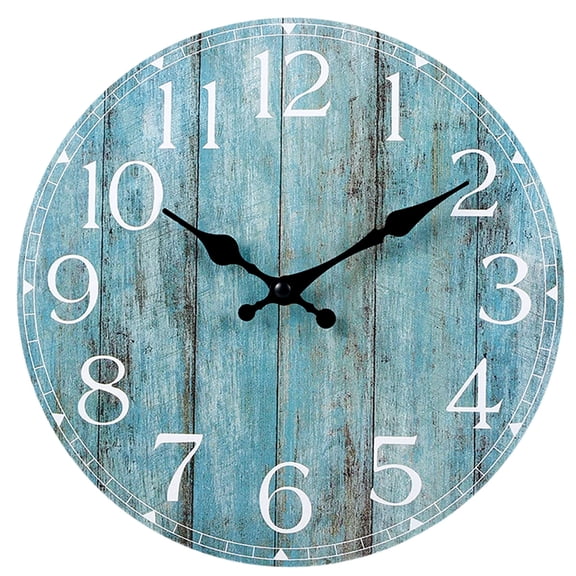 Zeokiar Wall Clock Kit Wooden Hanging Clock 10inch Silent Non-Ticking Clock Decorative Retro Round Clock Battery Operated Hanging Clock for Living Room Kitchen Home Bathroom Bedroom
