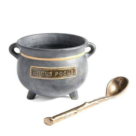 Zeonetak Cauldron Serving Bowls with A Removable Lid And Witches Spoon