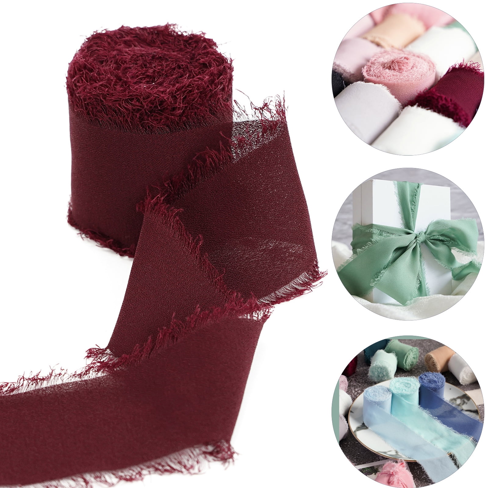 Feyarl Handmade Cotton Ribbon - 1.5 Inch X 15 Yards Frayed Fringe Craft Ribbon For DIY & Wedding Decor (Ivory)