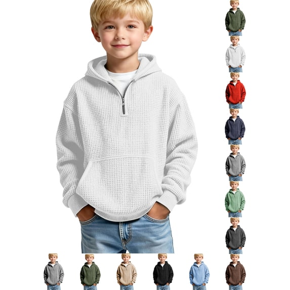 Zeophrasy Boy's Long Sleeve Pullover Hoodie Casual Sweatshirt with Pocket