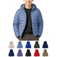 thumbnail image 1 of Zeophrasy Boys Hooded Puffer Jacket Quilted Lightweight Winter Coat Full Zip Warm Windproof Outerwear for Kids, 1 of 7