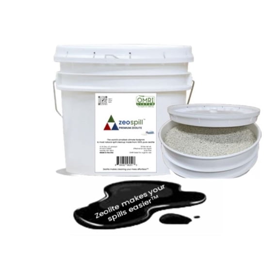 Zeospill - All Natural, Organic, Low Dust, Made in the USA, Lowest Climate Footprint, Super Absorbent Zeolite Spill Clean-Up, 25lbs.