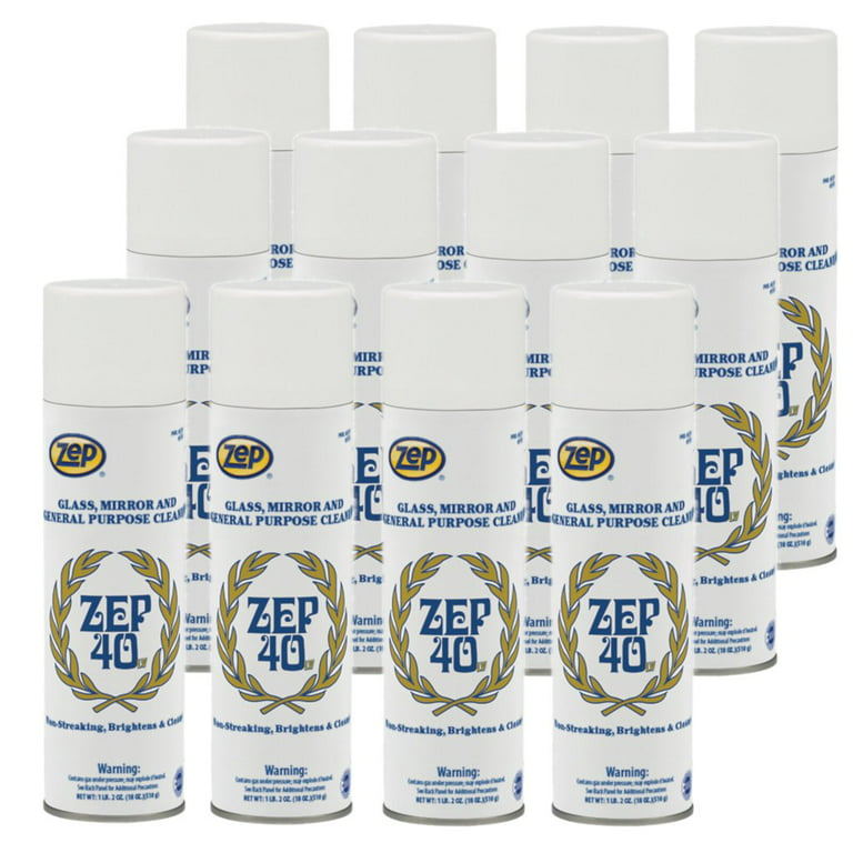 Zep 40 LV Non-Streaking Cleaner Aerosol - 18 Ounces (Case of 12) 322901 -  Glass, Mirror, and General Purpose Cleaner - Available to Ship to All 50