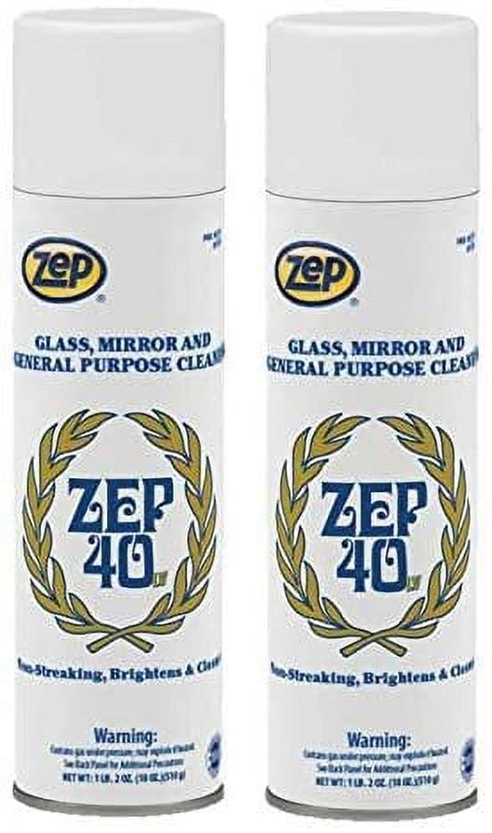 Zep 40 LV Non-Streaking Cleaner Aerosol - 18 Ounces (Case of 2) 322901 -  Glass, Mirror, and General Purpose Cleaner - Available to Ship to All 50