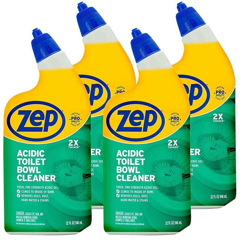 Zep Acidic Toilet Bowl Cleaner - 32 Ounce - ZUATBC32-2x Thicker Clinging Formula (4)