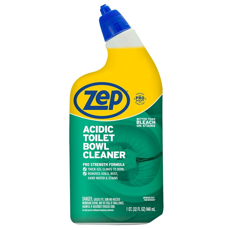 Zep Acidic Toilet Bowl Cleaner 32 oz Clings to Remove Stains