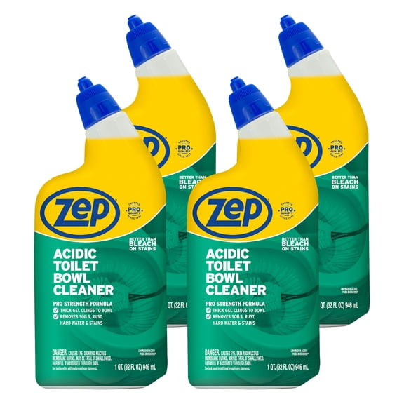 Zep Acidic Toilet Bowl Cleaner - 32 oz. (Case of 4) ZUATBC324 - Removes Hard Water Stains