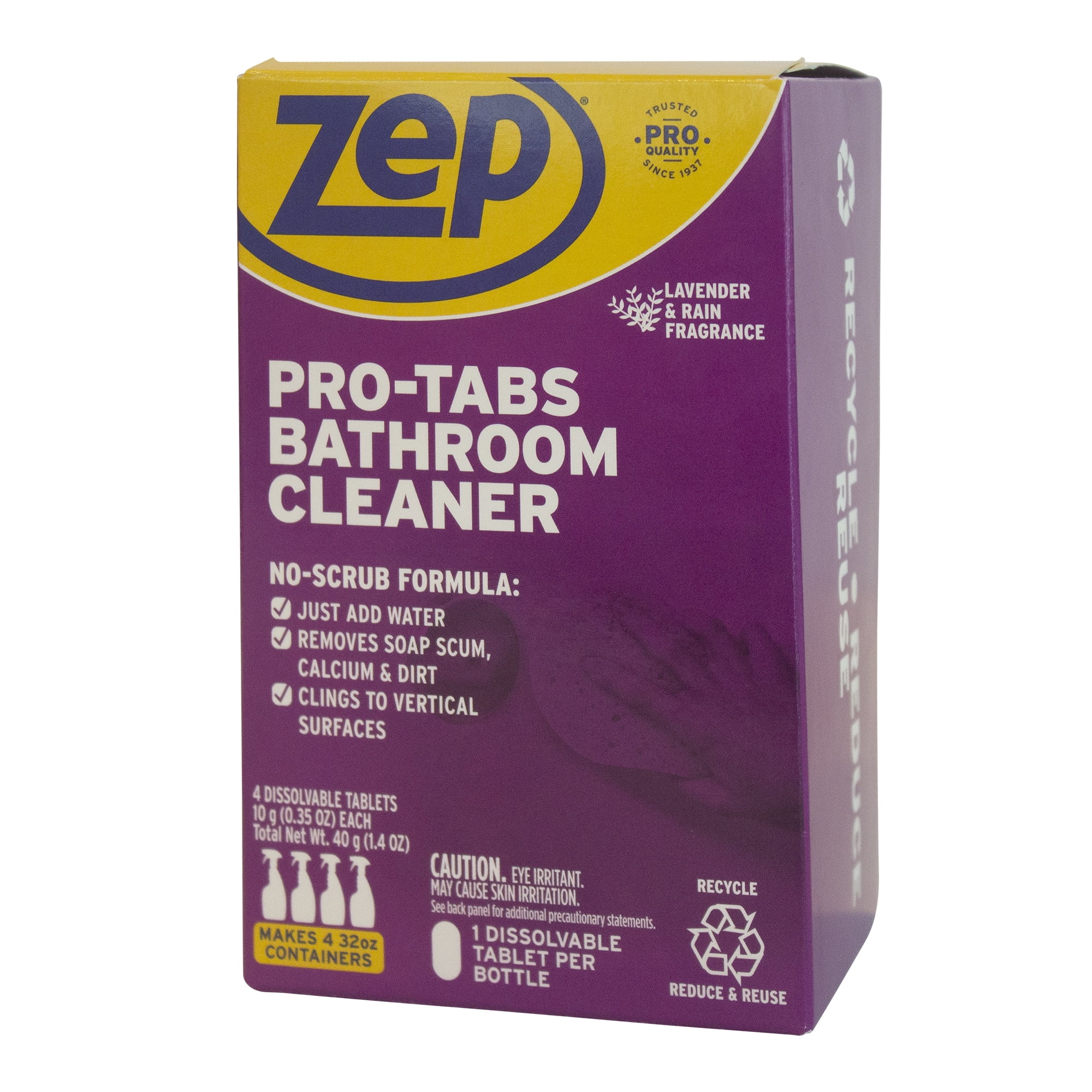 Zep Pro-Tabs Bathroom Cleaner Tablets - Concentrate Tablet - 32 oz (2 lb) - 4 / Box - Purple Zep Pro-Tabs Bathroom Cleaner Tablets - Concentrate Tablet - 32 oz (2 lb) - 4 / Box - Purple