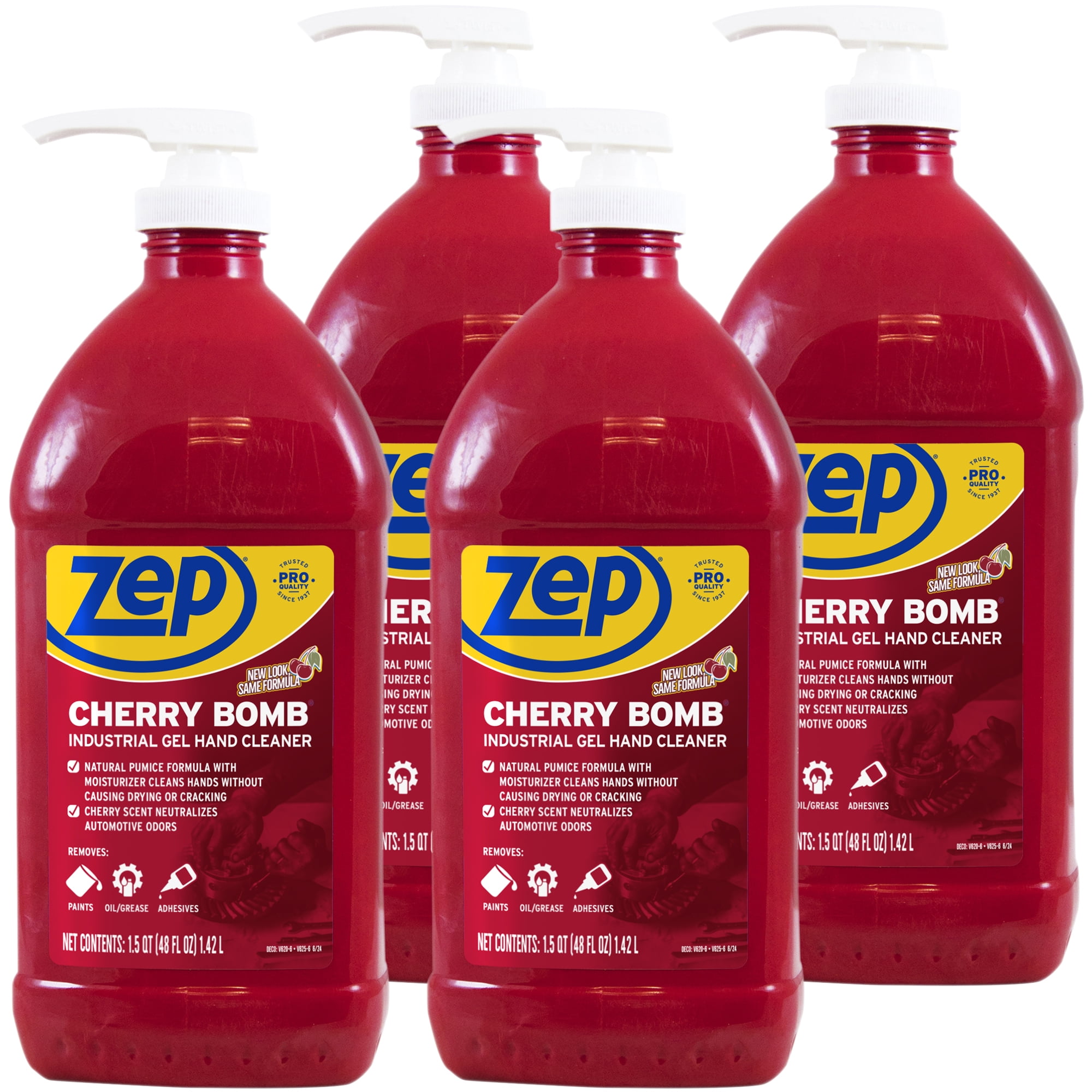 4 pack) Zep Cherry Bomb Industrial Gel Hand Cleaner - 48 oz (Case