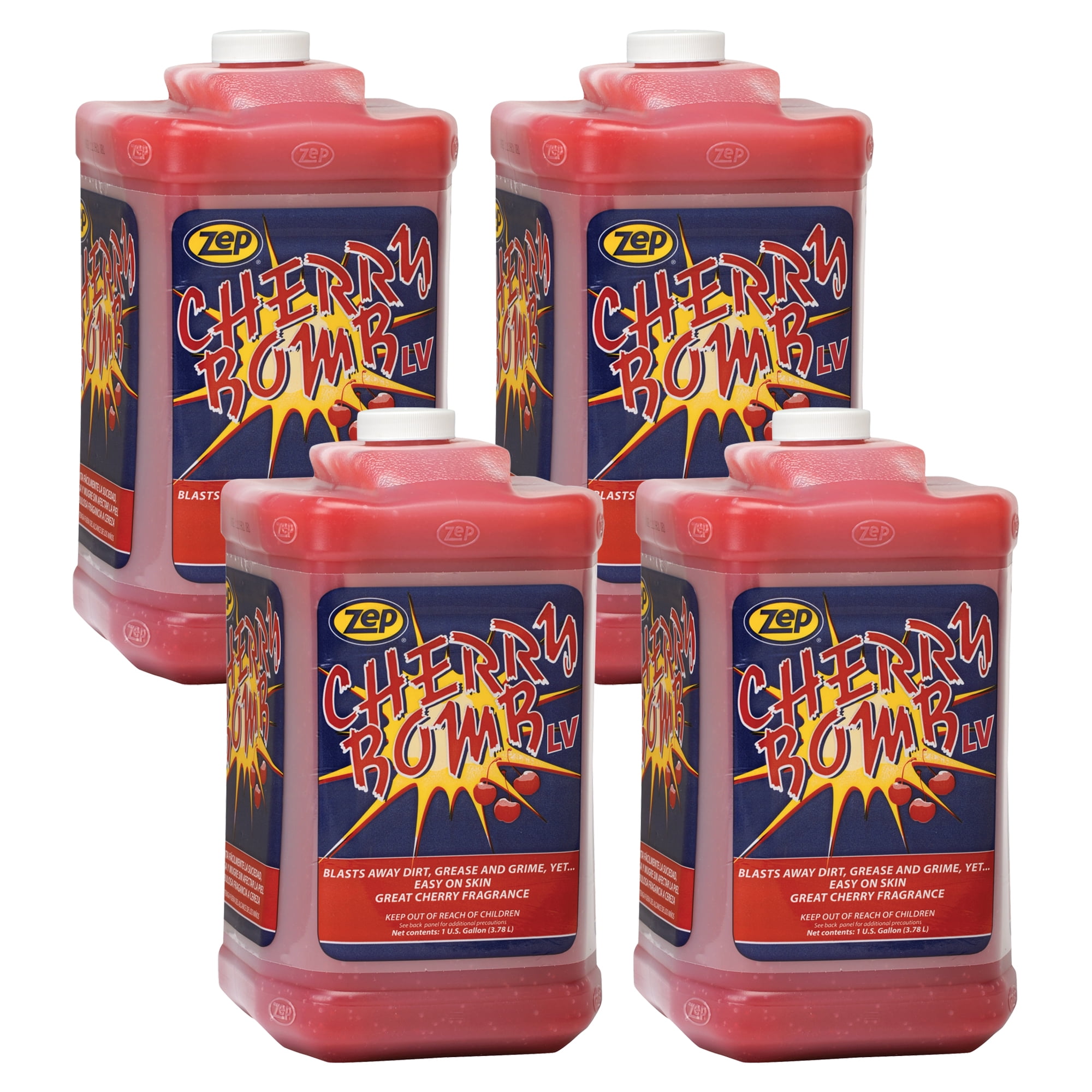 4-Pack Zep Hand Cleaner Cherry Bomb LV Industrial Pumice Hand Cleaner 1  Gal/Each 10690858095135