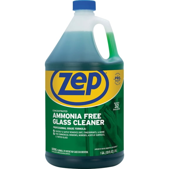 Zep Commercial Glass Cleaner Concentrate - Concentrate Liquid Solution, Green - 1 gal 128 fl oz - 1 Each
