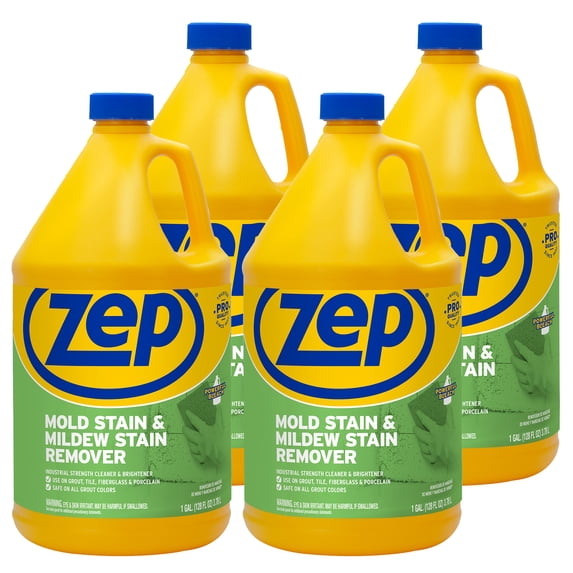 Zep Mold Stain and Mildew Stain Remover 1 Gallon (Case of 4) ZUMILDEW128 - Professional Strength No Scrub Formula
