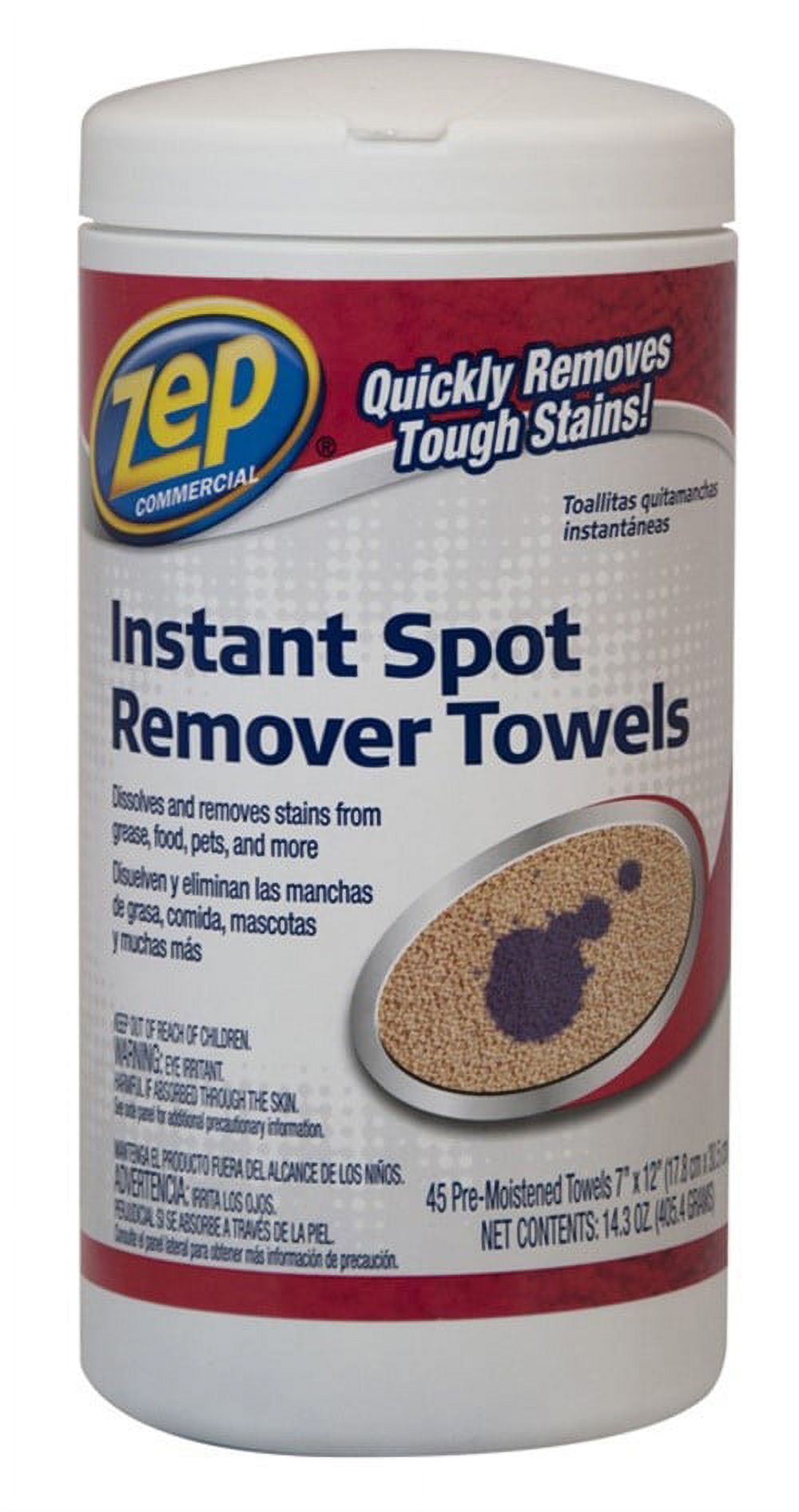 Zep Commercial Zuisrt45 45 PreMoistened Instant Spot Remover Towels