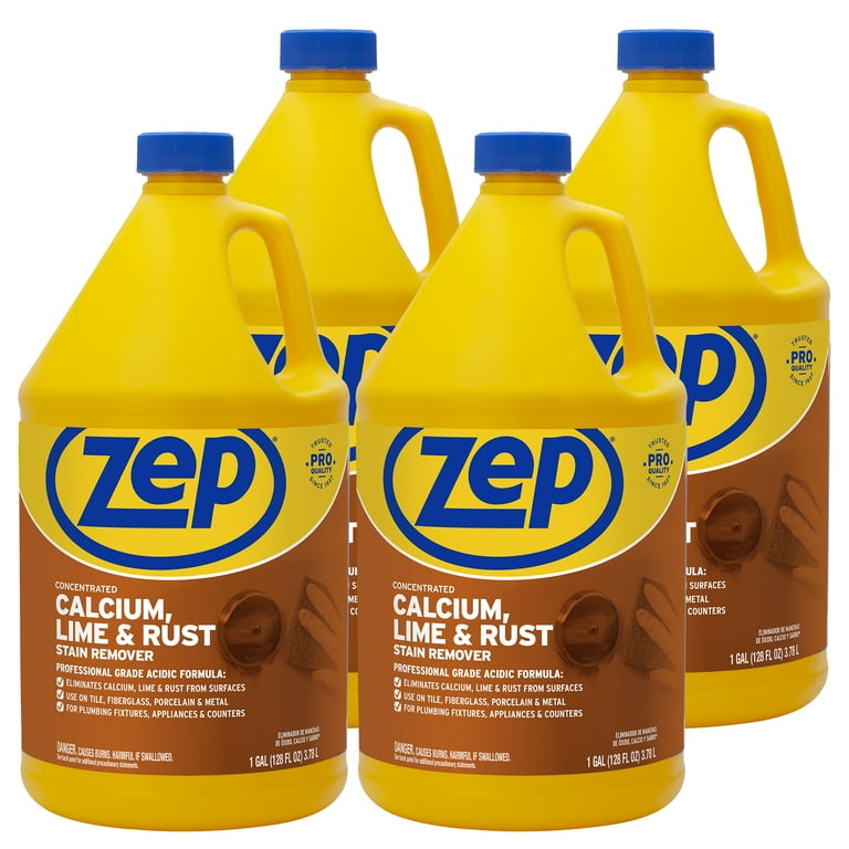 Zep Calcium, Lime & Rust Stain Remover - Concentrate - 128 fl oz (4 quart) - 1 Each - Yellow Zep Calcium, Lime & Rust Stain Remover - Concentrate - 128 fl oz (4 quart) - 1 Each - Yellow
