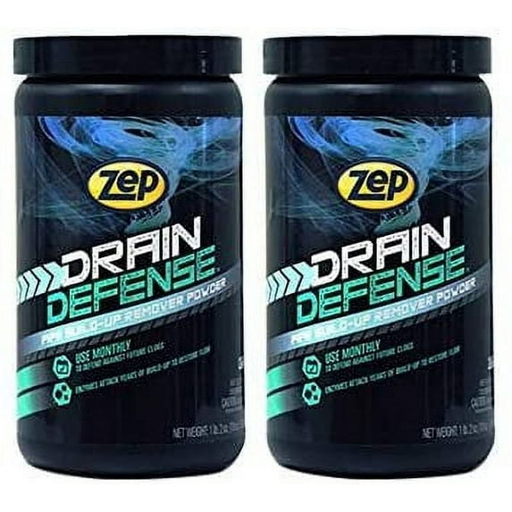 Zep Drain Defense Enzymatic Drain Care Powder ZDC16 Pack of 2 Safe for Pipes and Septic Systems