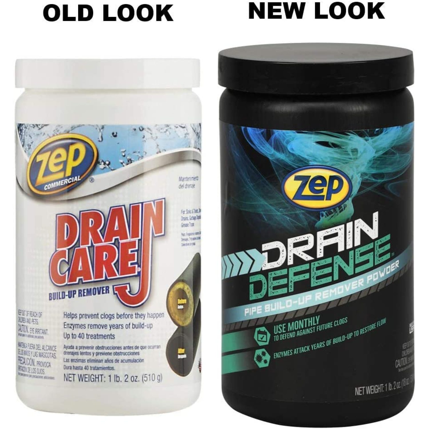 Zep Drain Defense Enzymatic Drain Cleaner Powder 18 Ounces (Case of 2