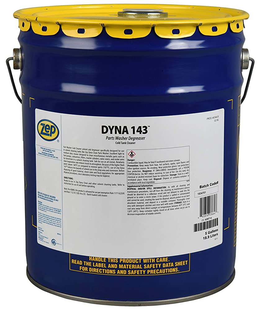 Zep Dyna 143 Parts Washer Solvent - 5 Gallons (1 Bucket) 36635 - Designed  for use in Parts Washer, Dyna Clean, Dyna Brute FB, Super Brute FB, Brake