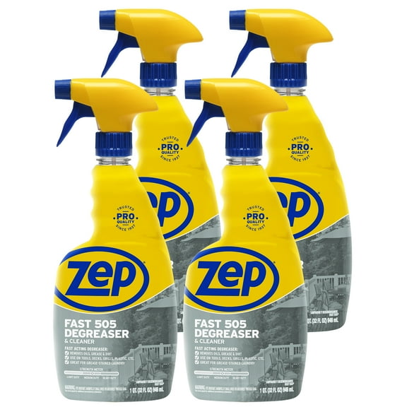 Zep Fast 505 Degreaser & Cleaner - 32 oz. (Case of 4) ZU505324 - Removes Oils, Grease & Dirt on Tools, Grills, Decks, & Plastic