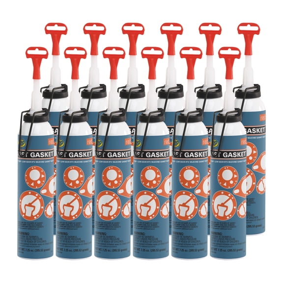 Zep Fast Gasket Red Silicone Rubber Bonding and Sealing Compound - 7.25 oz (Case of 12) - 143201 - 100% Silicone Provides Permanent Flexibility and Adhesion