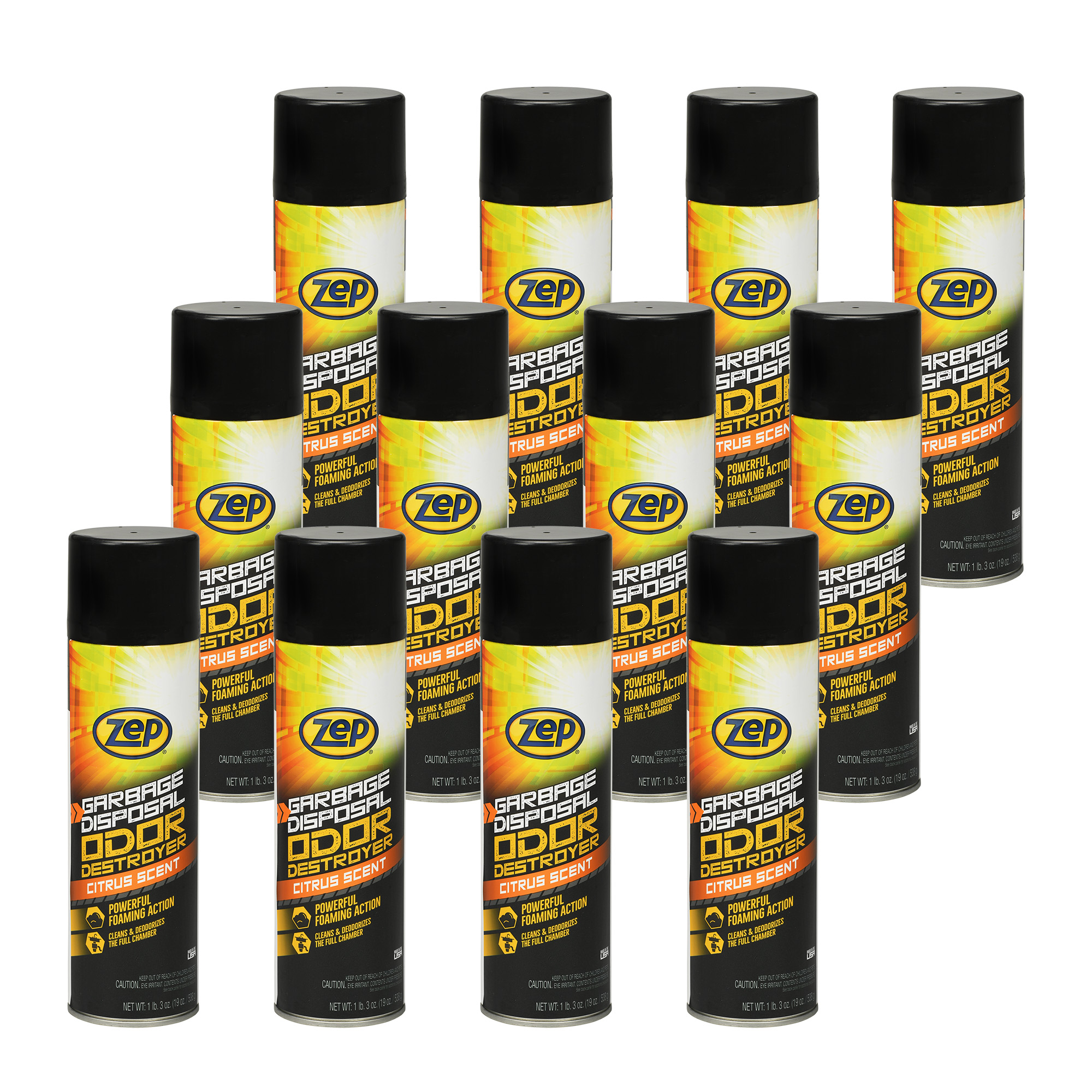 Zep Foaming Garbage Disposal Odor Destroyer 19 Ounces (Case of 12