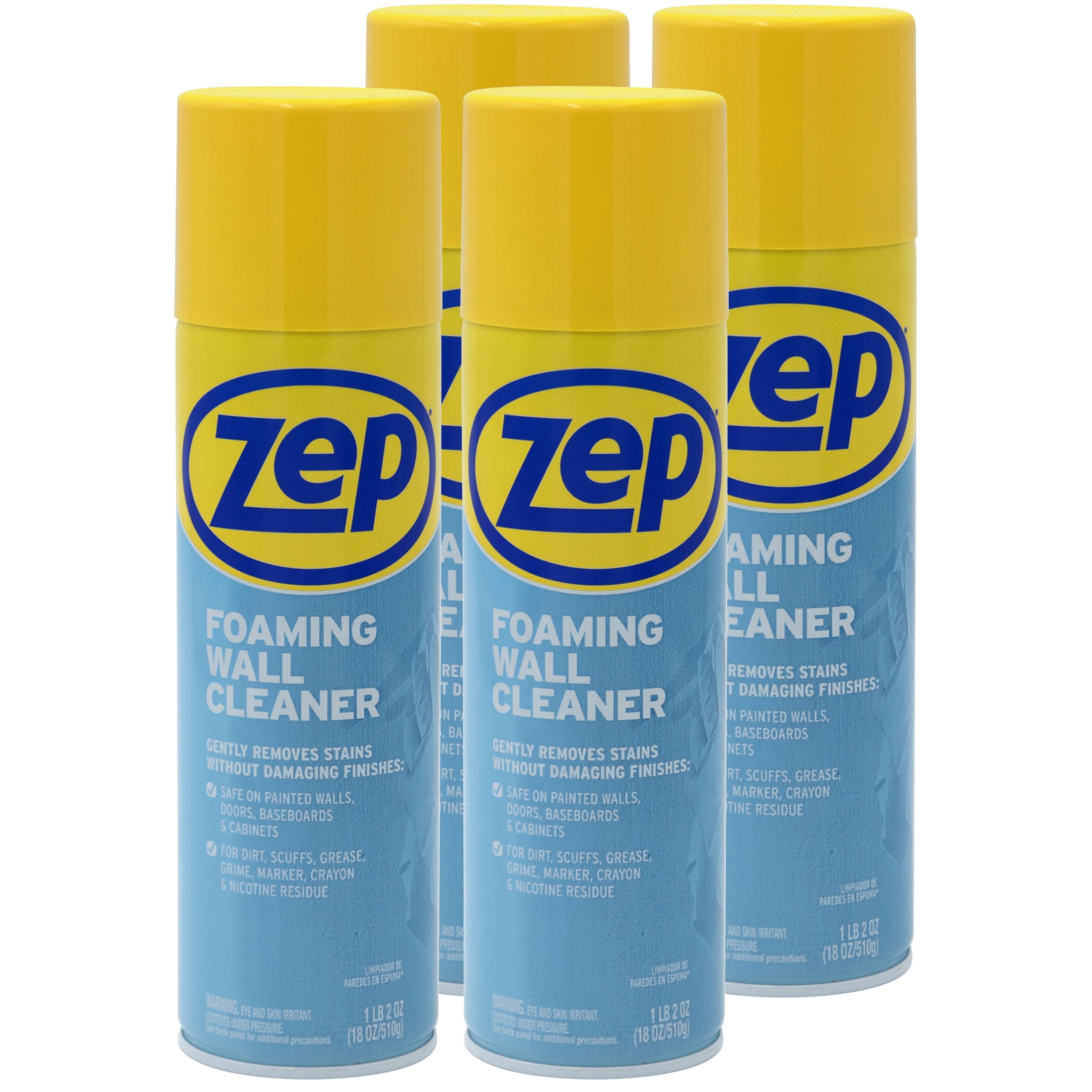 Zep Foaming Wall Cleaner, 18 oz, Case of 4, Removes Fingerprints