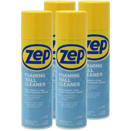 (4 pack) Zep Foaming Wall Cleaner - 18 oz (Case of 4) ZUFWC184 - Remove Fingerprints from Walls