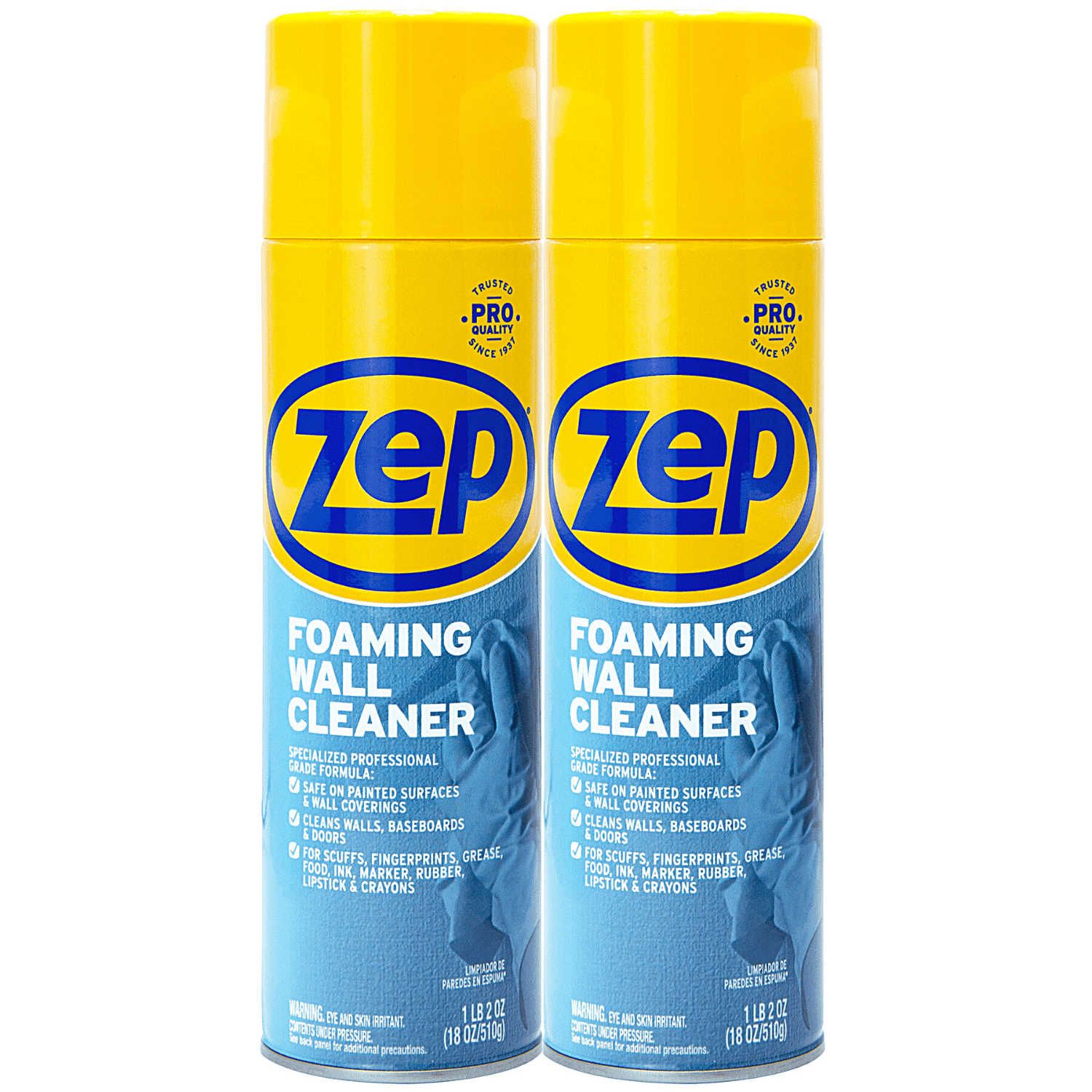 Zep Foaming Wall Cleaner 18 oz. Pack of 2 - Removes Stains Without Damaging Finishes