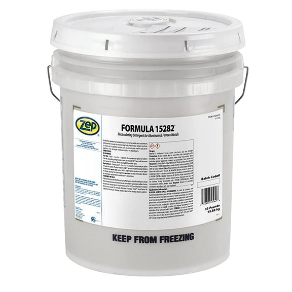 Zep Formula 15282 Recirculating Detergent for Aluminum and Ferrous Metals - 35 LB Pail - 534837 - FOR WORKPLACE and INDUSTRIAL USE ONLY