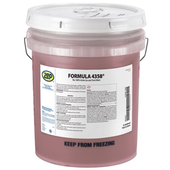 Zep Formula 4358 100% Active Car & Truck Wash - 5 Gallons (Each) 40737 - Deep Cleaning Action