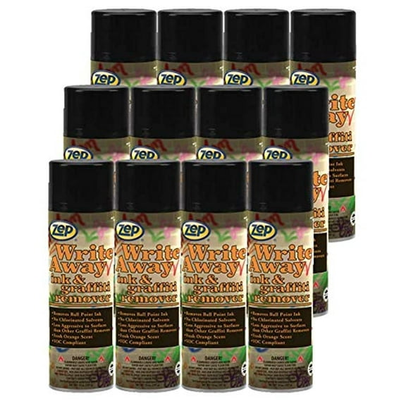 Zep GRAFFITI, INK and PAINT REMOVER Write Away Aerosol (Case of 12) 32401 - For fast removal of ink and spray paint