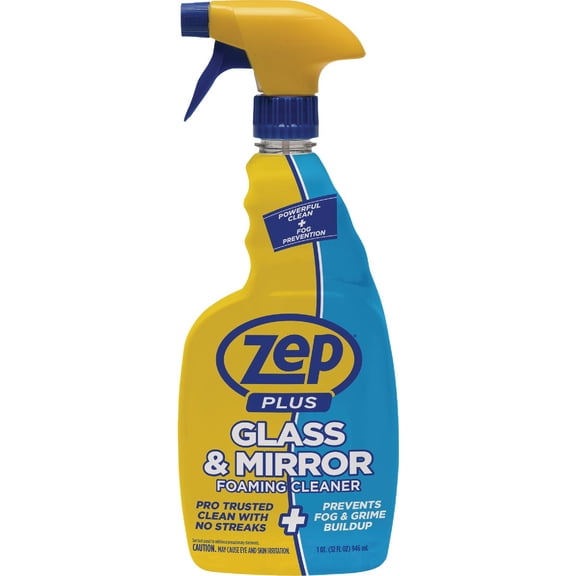 Zep Glass Cleaner Foaming, Alcohol and Ammonia-Free, For Glass and Mirrors, 32 oz