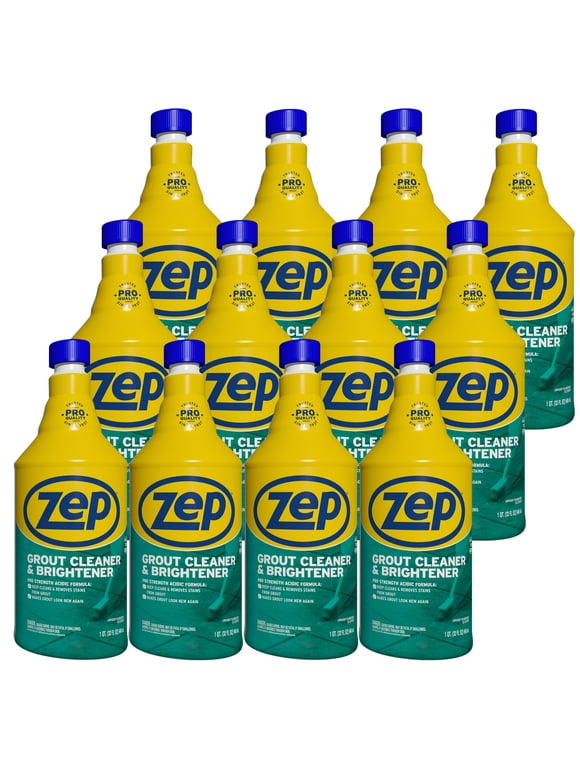 Zep Grout Cleaner and Brightener - 32 oz (Case of 12)  - ZU104632 - Deep Cleaning Formula Removes Old Stains From Grout