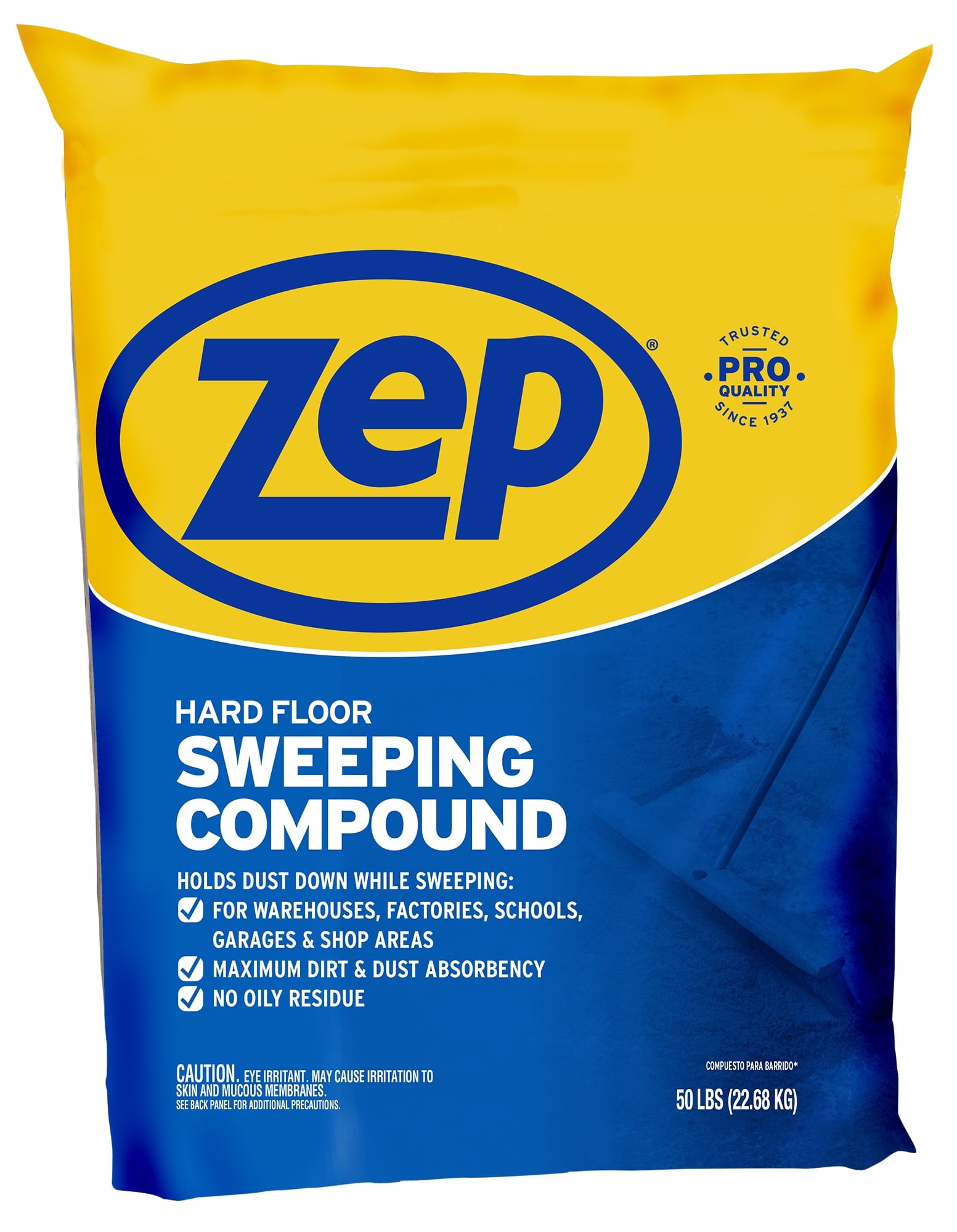 Zep Hard Floor Sweeping Compound - 50lb (1 Unit) HDSWEEP50 - Holds Down Dust While Sweeping Garages, Contruction Sites, Homes, Schools, and Businesses - Dirt and Dust Absorbency, No Oily Residue