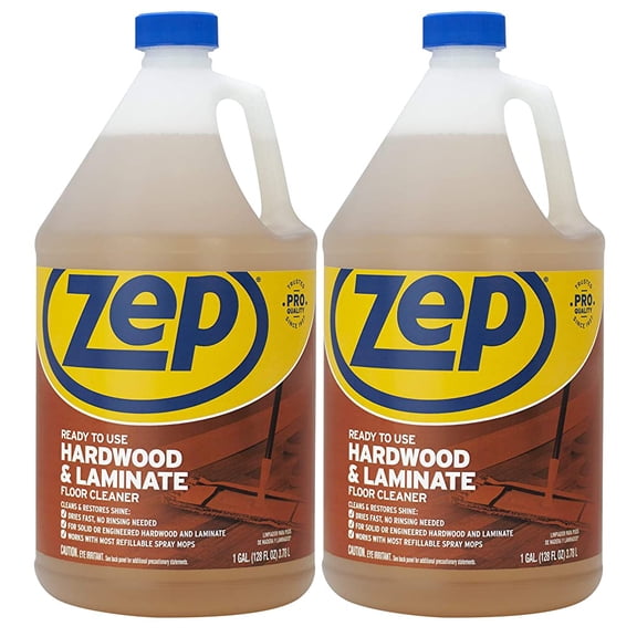 Zep Hardwood & Laminate Floor Cleaner - 1 Gallon (Case of 2) ECZUHLF1282 - Cleans Finished Wood And Laminate Floors With A Quick-Drying, No-Rinse Formula