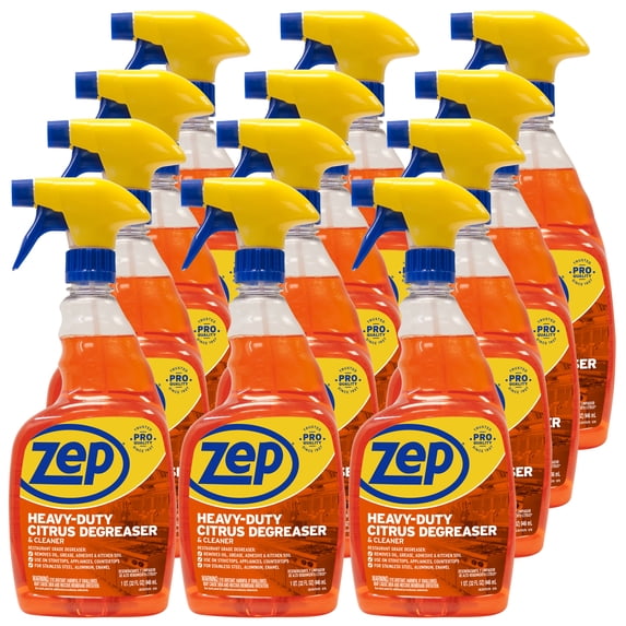 Zep Heavy-Duty Citrus Cleaner - 32 oz (Case of 12) ZUCIT32 - Removes Oil, Grease, Adhesive and Kitchen Soil