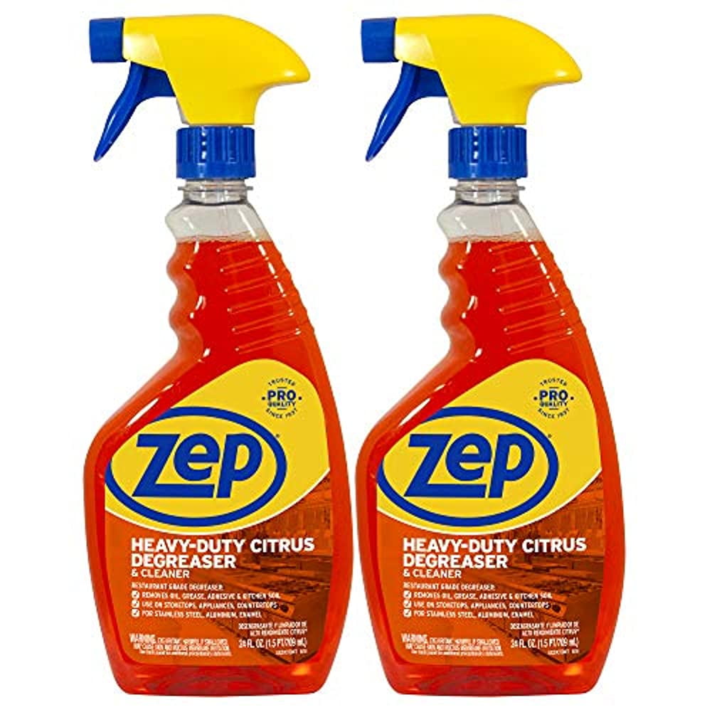Zep Heavy-Duty Citrus Degreaser and Cleaner - 24 fl. oz - Single pack, Restaurant Grade, Removes Oil, Grease, Adhesive, and Kitchen Soil on Stovetops, Appliances