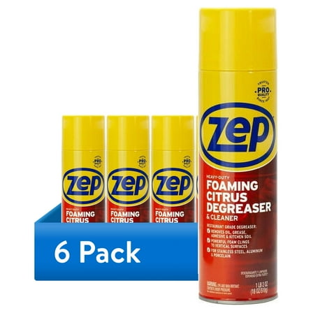 (6 pack) Zep Foaming Citrus Degreaser for Vehicles, 18 oz, 10.19 inch, 1 count per pack