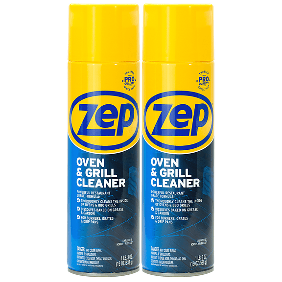 Zep Heavy-Duty Oven and Grill Cleaner - 19 oz (Case of 2)  ZUOVGR19 - Dissolves Grease on Contact, on Burners, Grates and Drip Pans