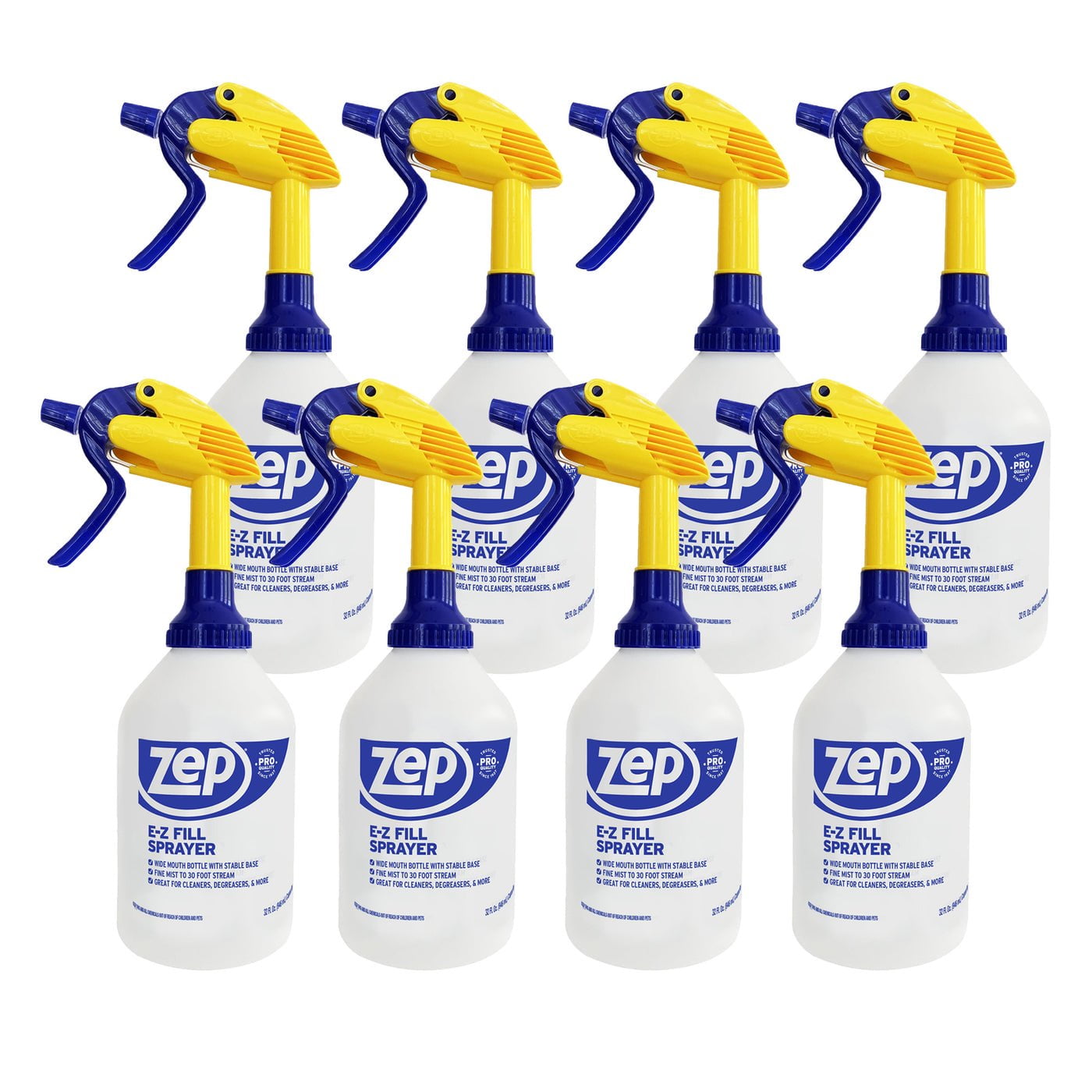 4 ZEP Spray Bottle Plastic Nozzle Head 32 oz Mist Heavy Duty, Chemical  Resistant