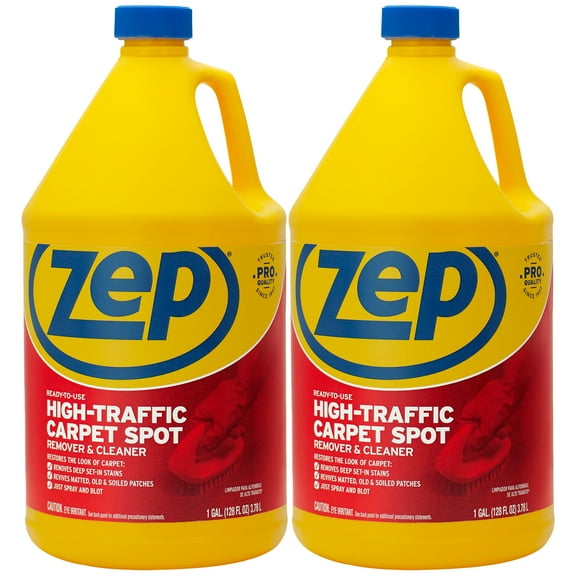 Zep Ready-To-Use High-Traffic Carpet Spot Remover and Cleaner - 1 Gallon (Case of 2) ECZUHTC1282 - Enzymatic Stain Remover