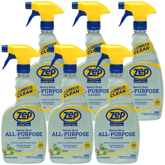 Zep Home Pro Heavy-duty All-Purpose Cleaner - 32 oz (Pack of 6) R61506  - Removes Grime and Dirt from Multiple Surfaces in the Home with a Premium Eucalyptus Bergamot Scent