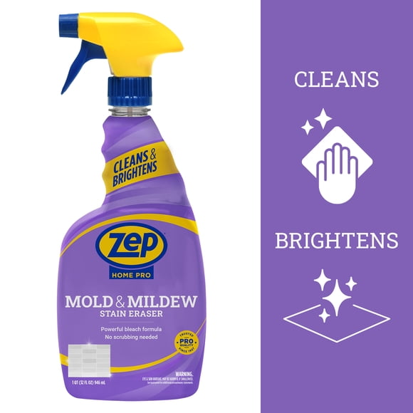 Zep Home Pro Mold and Mildew Stain Eraser and Cleaner, Clean Fresh Scent, 32 fl oz