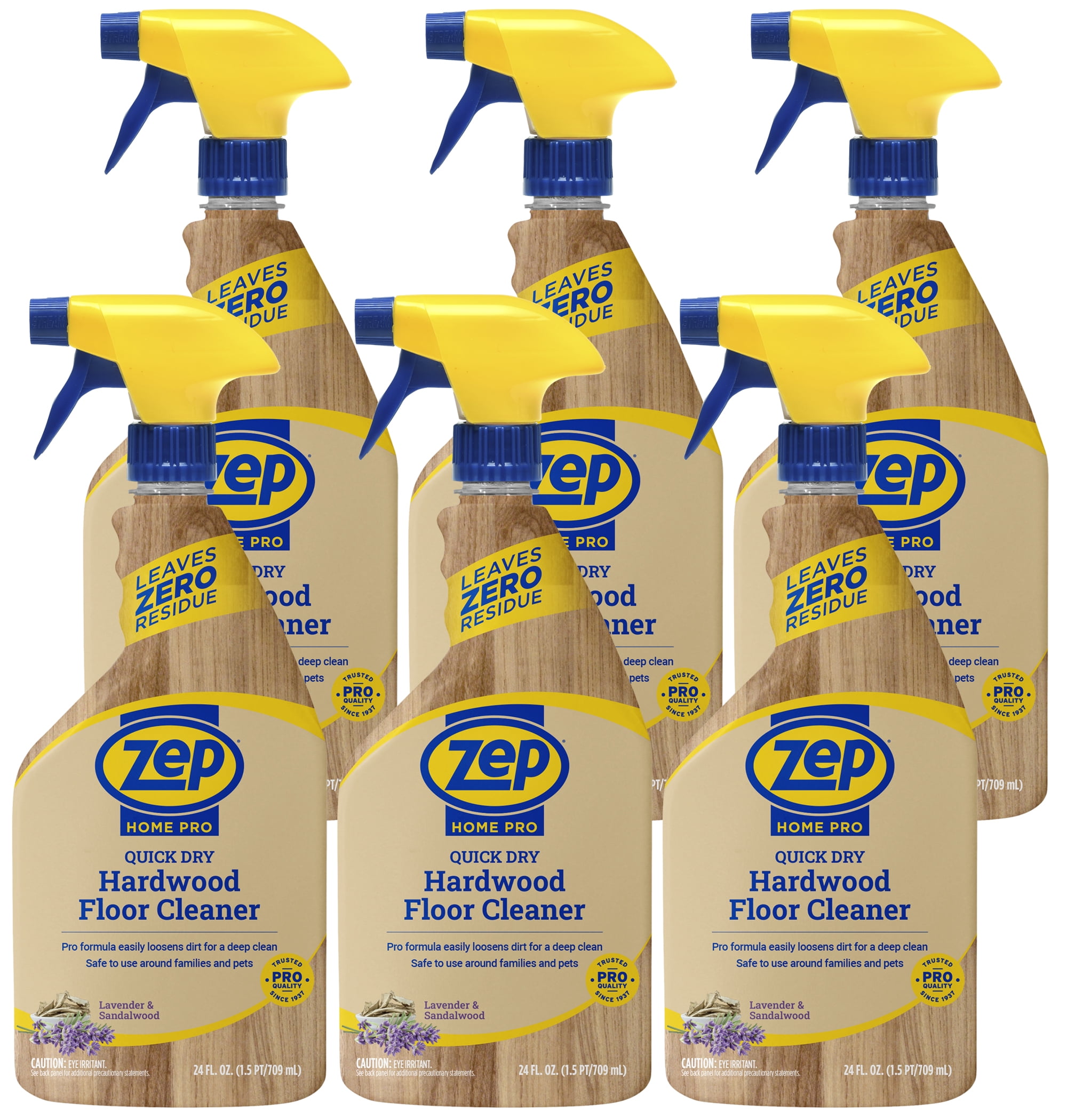 Zep Quick Dry Lavender Sandalwood Hardwood Floor Cleaner 24 oz - Pack of 6