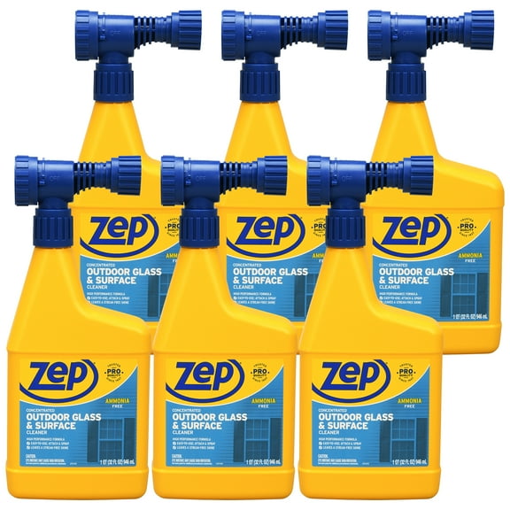Zep Hose End Outdoor Glass and Surface Cleaner - 32 oz. (Case of 6) U49910 - Easy-To-Use, Attach and Spray for A Streak-Free Shine