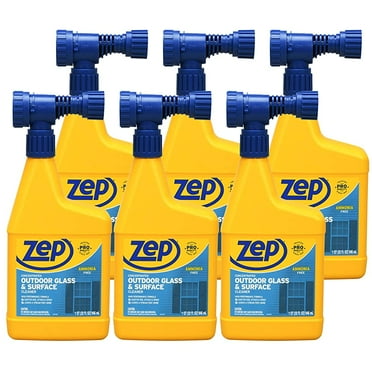 Zep Hose End Outdoor Glass and Surface Cleaner - 32 oz. (Case of 6) U49910 - Easy-To-Use, Attach and Spray for A Streak-Free Shine