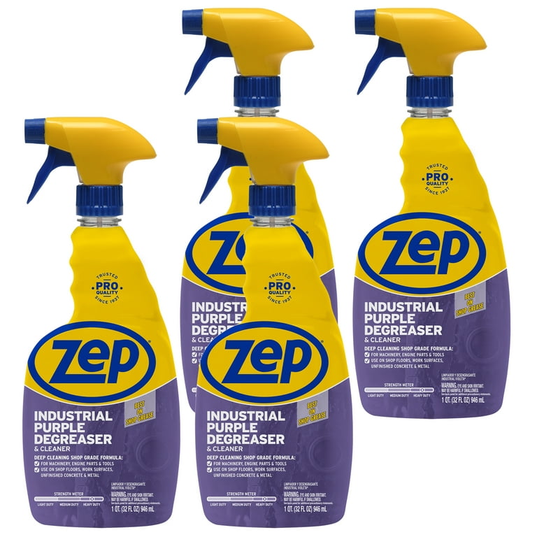 Zep Industrial Purple Cleaner and Degreaser Concentrate - 32 Ounce (Case of 4) R42310 - Easy to Rinse Formula, Size: 32 fl oz