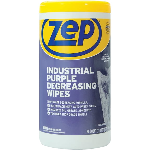 Zep Industrial Purple Heavy-Duty Degreasing Wipes 65 ct 1