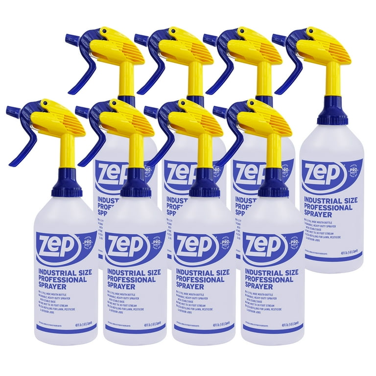 Zep Industrial Sprayer Bottle - 48 Ounces (Case of 8) C32810 - Up to 30 Foot Spray, Adjustable Nozzle