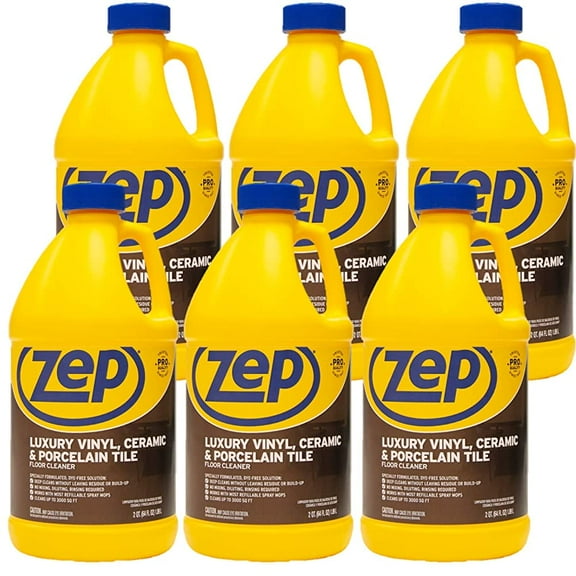 Zep Luxury Vinyl, Ceramic and Porcelain Tile Floor Cleaner - 64 oz (Case of 6) ZULVCP64 - Deep Cleans without Residue