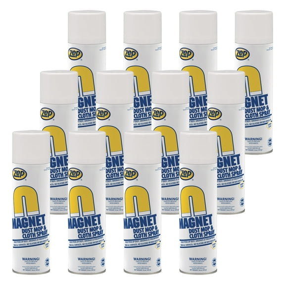 Zep Magnet Dust Mop and Cloth Spray- 16 oz (Case of 12) 8001 - Best Way to Clean Hardwood and Laminate Floors and Keep Them Dust-Free, Gets Rid of Smudges, Scuffs and Smears